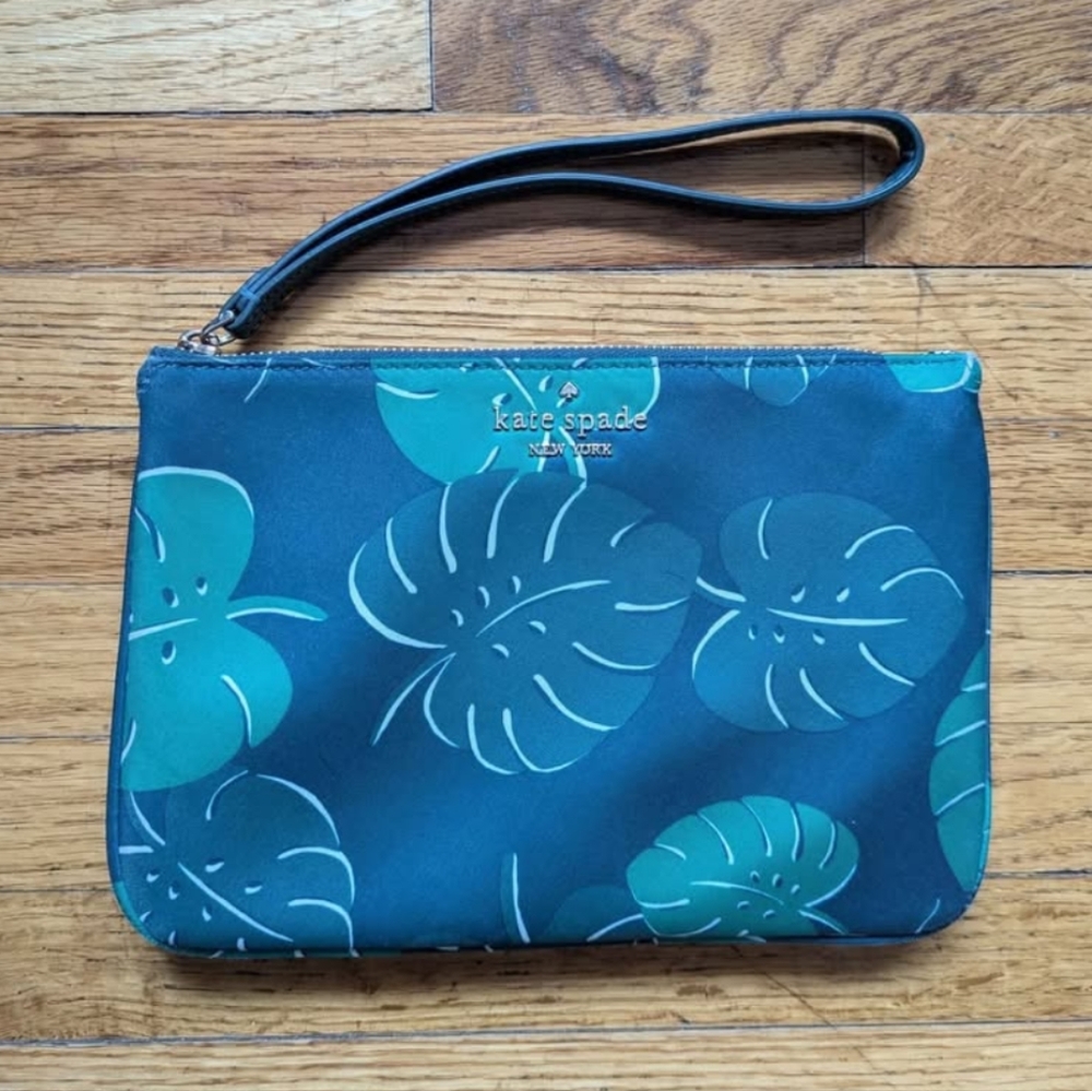 Kate Spade Monstera Leaves Wristlet